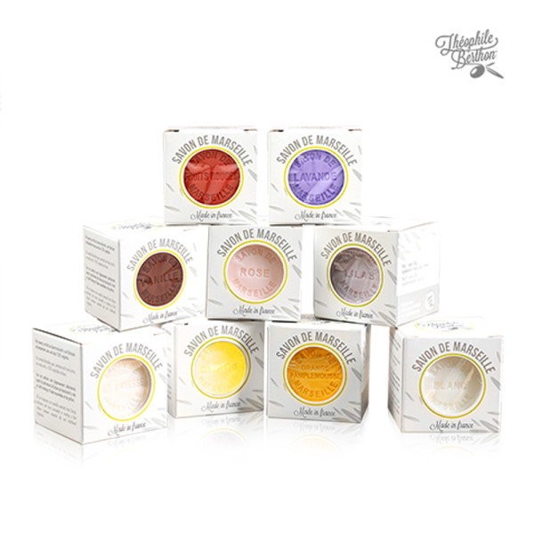[Deofil Button] 3 units of Marseille luxury soap 100g, Lilac
