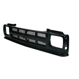 Sangeponiang Grille Assembly Front Upper Side Black with Headlight Holes and Emblem Provision Plastic for Chevy for S10 Tahoe 91-92 & Base 91-93 & EL 92-93 & Blazer Base/Tahoe LT 91-94 1pc