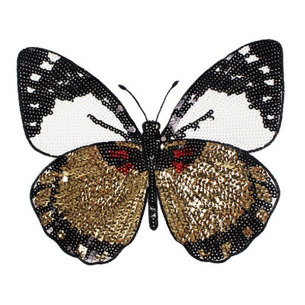 Iron on or Sew on Sequin Butterfly Patch Embroidered Patches
