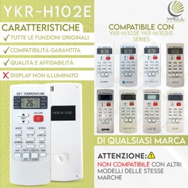Wellclima Remote Control Air Conditioner YKR-H/102E, Replaces YKR-H/103E Compatible with the Same Model from AUX, Autif, Argo, Aukia, Digital Clima, Mundoclima, Sendo, Vortis, Zephir, Wins