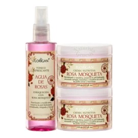 Agua De Rosas Kit Skincare + 2 Cremas Rosa Mosqueta Florigan