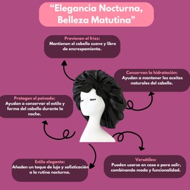 Happy New You Gorro De Seda Para Dormir, Gorro De Baño Mujer Y Toalla De Microfibra - Set De Cuidado Del Cabello Para Mujeres Que Buscan Proteger Su Cabello Del Frizz, El Quiebre Y El Daño Por Humedad