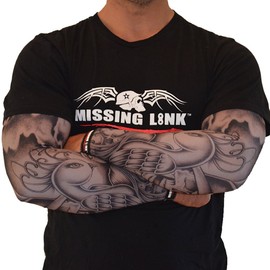 Missing Link SPF 50 Birdz of a Feather ArmPro (Grey/Tan/Black, Medium)