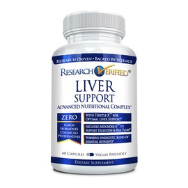 Research Verified Liver Support - Liposomal Milk Thistle, Artichoke Extract, Glutathione, BioPerine - Vegan - 60 Capsules - Pack of 1