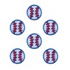 KLORIZ 6-Pack Baseball with Blue Border Embroidered Iron on Patch