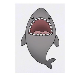 'Cute Shark' Temporary Tattoo - Water Resistant, Skin-Safe, Non-Toxic Transfer (TO00082169)