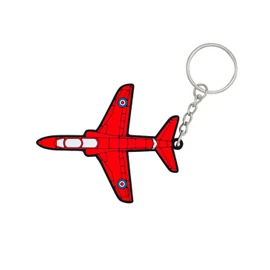 The London Toy Company Red Arrows BAe Hawk Aircraft Rubberised Keyring with Metal Keychain - Iconic Plane Aviation Gift to Attach to Keys, Backpacks and Luggage