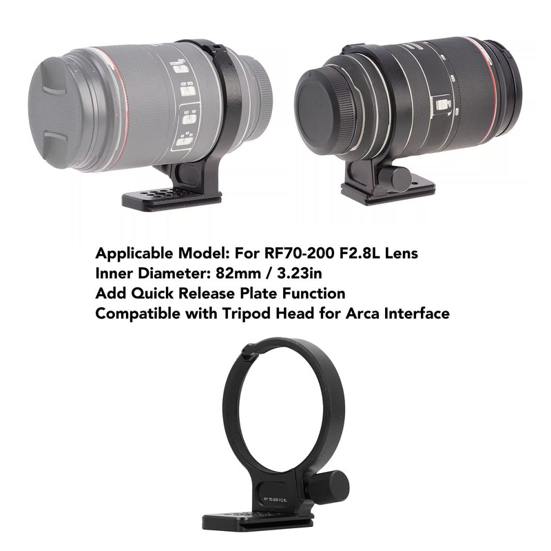 Tripod Mount Ring Aluminum Alloy Lightweight Lens Collar with 1/4inch