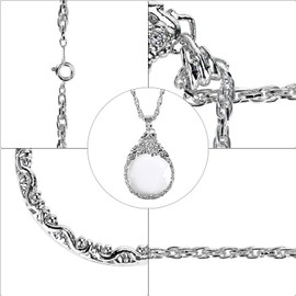 2.5X Magnifier Pendant Retro Magnifying Glass Necklace for Women Monocle for Eye Portable Pocket Magnifier Jewerly Long Chain Magnifying Monocle Lens for Reading Books Magazine Newspaper