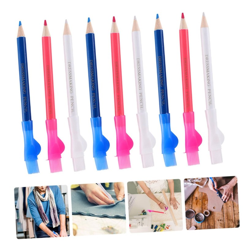 COHEALI 9pcs Tailors Pencil Marker Pens Garment DIY Chalks Brush