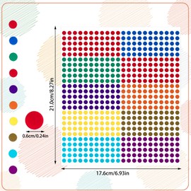 FANKUTOYS 5500PCS Dot Stickers, Small Circle Stickers, 6mm Color Coding Label Sticker Calendar Stickers, Colorful Round Dots Sticker for Toddlers Activity School Office Home 10 Colors