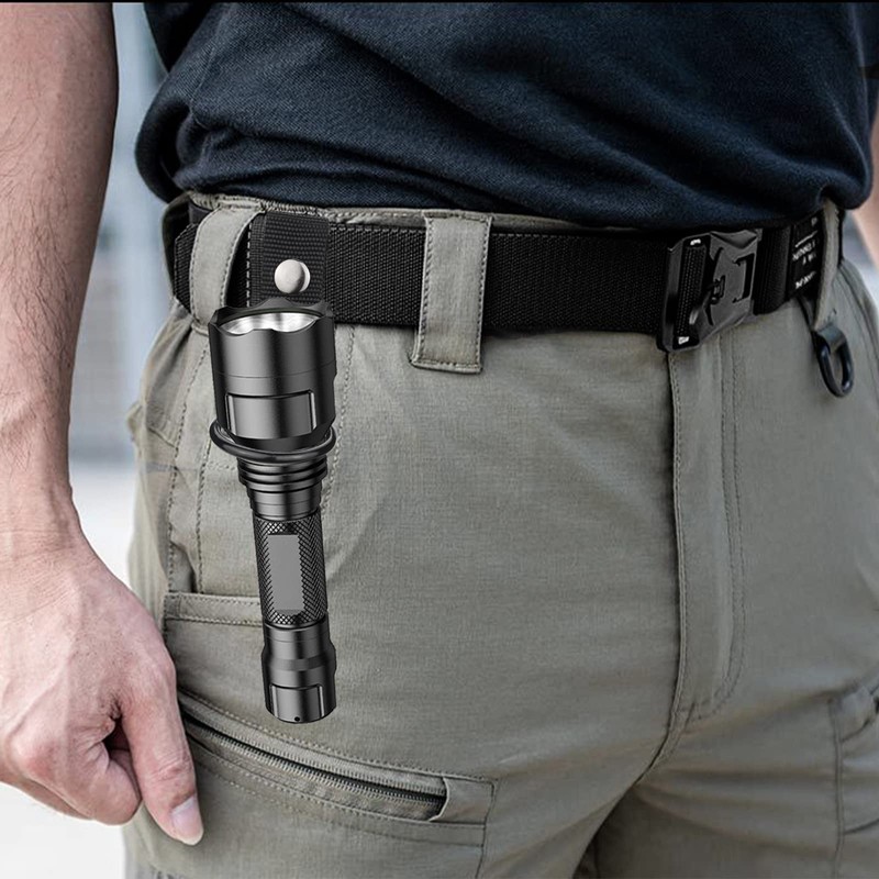 Flashlight Ring for Duty Belt, Nylon Dual Snap Clip Flashlight