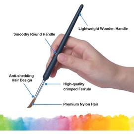 Miniature Paint Brushes, 11 Pcs Detail Paint Brush Set with Ergonomic Handle, Suitable for Acrylic Painting, Oil, Watercolor, Paint by Numbers for Adults