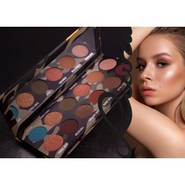 Luvia Lidschatten Palette Glitzer, Schimmer & Matt - Karmaflage Make-Up - Inkl. 12 natürlichen Farben - Limitierte Geschenkbox - Vegane Lidschattenpalette