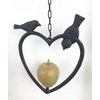Spring life Cast Iron Heart Shape Wild Bird Hanging Fruit