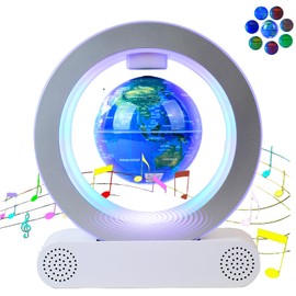 Magnetic Levitating Floating Globe with LED Light Bluetooth Speaker Base Anti Gravity World Globe Office Home Desk Gadget Decor Birthday Graduation Cool Toys Gift for Men Boyfriend Dad Husband Kids