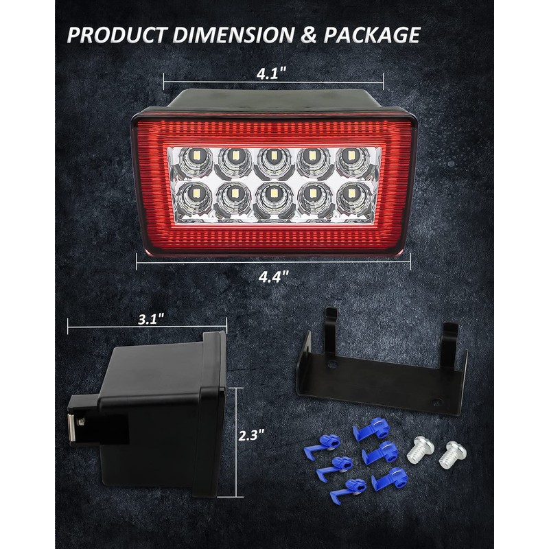 Bestview 5-In-1 LED Rear Fog Light Assembly Kits Compatible for