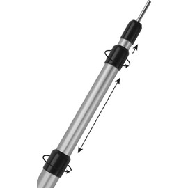normani Outdoor Sports Set of 2 Aluminium Telescopic Standing Poles, Support Bar, Double Pack, Infinitely Adjustable from 76-180 or 94-240 or 116-300 cm, Colour Aluminium/Silver, Size 94-240 cm
