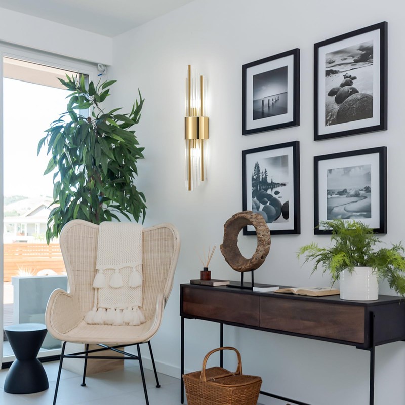 Ondersley Gold Sconces Wall Set of 2, 2-Light Modern Brushed