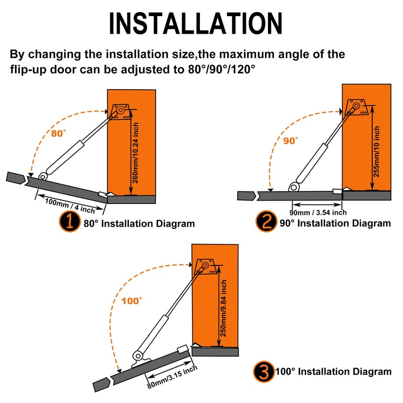 JinBoCheng 2 Pack 100N/22LBS Drop Down Gas Struts for Downward