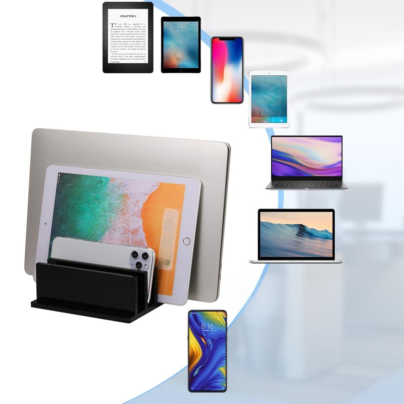 Frienda 1 Piece 4-Compartment Acrylic Vertical Laptop Stand, Can Accommodate