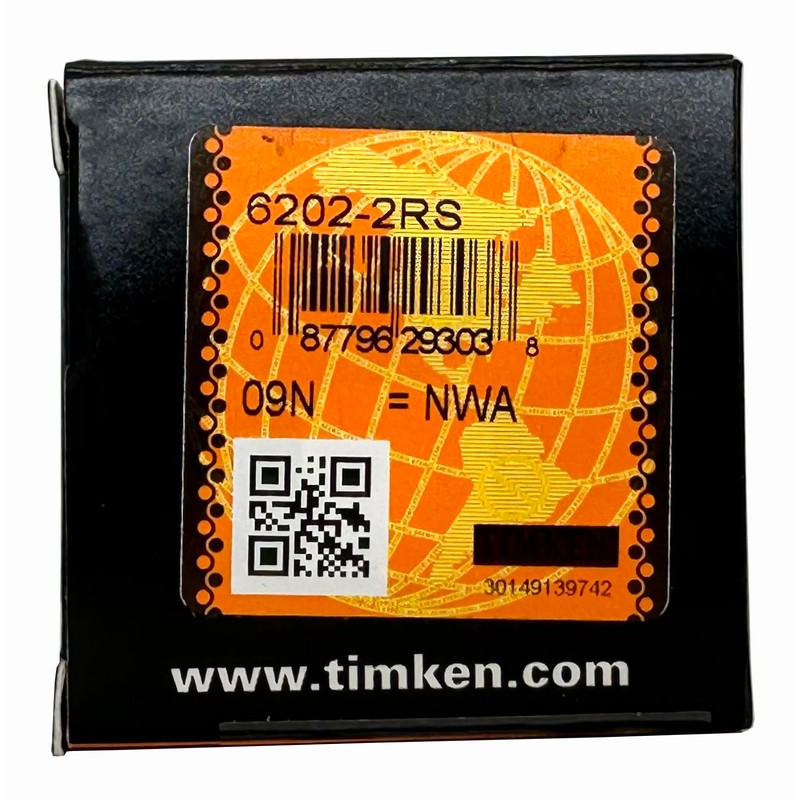 2PACK TIMKEN 6202-2RS Double Rubber Seal Bearings 15x35x11mm, Pre-Lubricated and