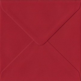 Scarlet Red S6 130mm x 130mm Gummed Small Square Colour Envelopes 100gsm (Pack of 25)