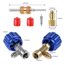 BWBWND 4 PCS R134a Can Tap Kit, Self Sealing & Puncture Can Taps with Tank Adapter Valve Core Remover, Quick Coupler Refrigerant Dispenser for R134a Car Air Conditioning System (Blue)