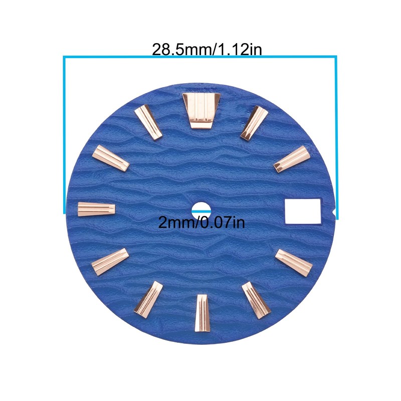Briny River Blue Wave Watch Replacement Dial 28.5mm Compatible with