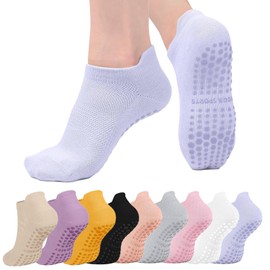 10 Pares Calcetas para Yoga, Pilates y Danza Mujer, Calcetines Antideslizantes para Fitness y Ballet