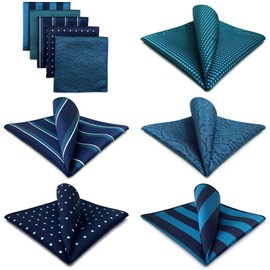 S&W SHLAX & WING Men's Pocket Square, 12.6 inches (32 cm), Set of 5, Formal Handkerchief, Suit, Wedding, Tuxedo, Various Colors and Patterns, Set5-13