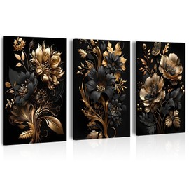 Pack of 3 Diamond Painting Flowers for Adults, Diamond Painting Kits for Adults, Diamond Painting Adults for Crafts, Diamond Painting for Home Decoration, DIY Diamond Painting Set (30 x 40 cm)