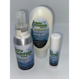 Misty Mountain Soap Company Bug B Gone Trio Pack Spray Lotion and Stick
