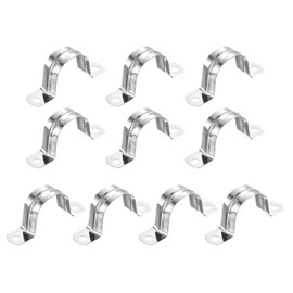 sourcing map 24Pcs Rigid Pipe Straps, 32mm(1.26") 304 Stainless Steel 2 Hole U-Shaped Bracket Tube Hanger Pipe Clamps for Fixing Pipe Cable