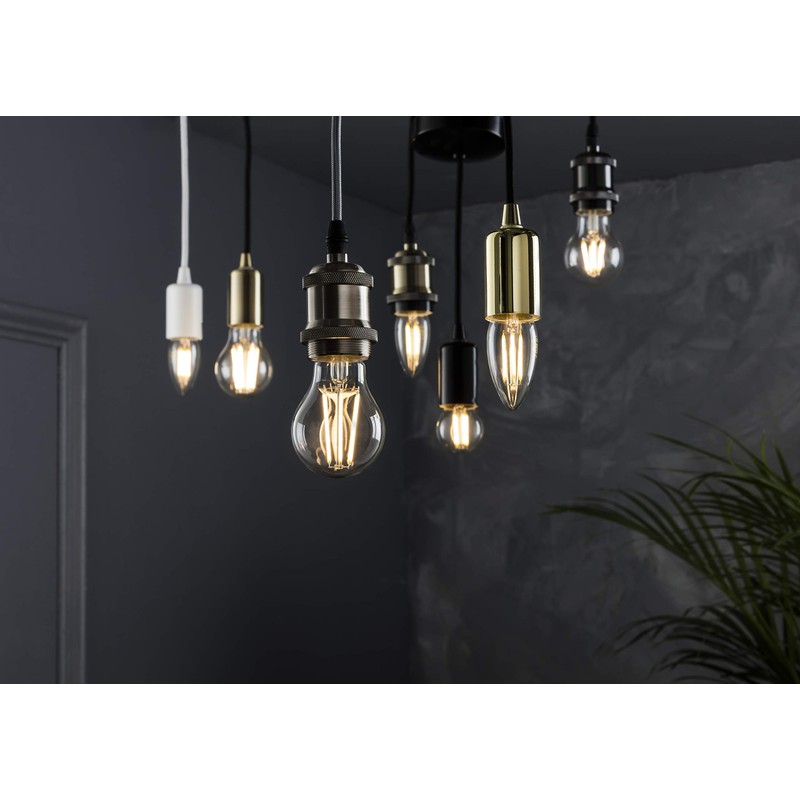 Knightsbridge 6 Inch E27 Contemporary Pendant Set in Black Nickel