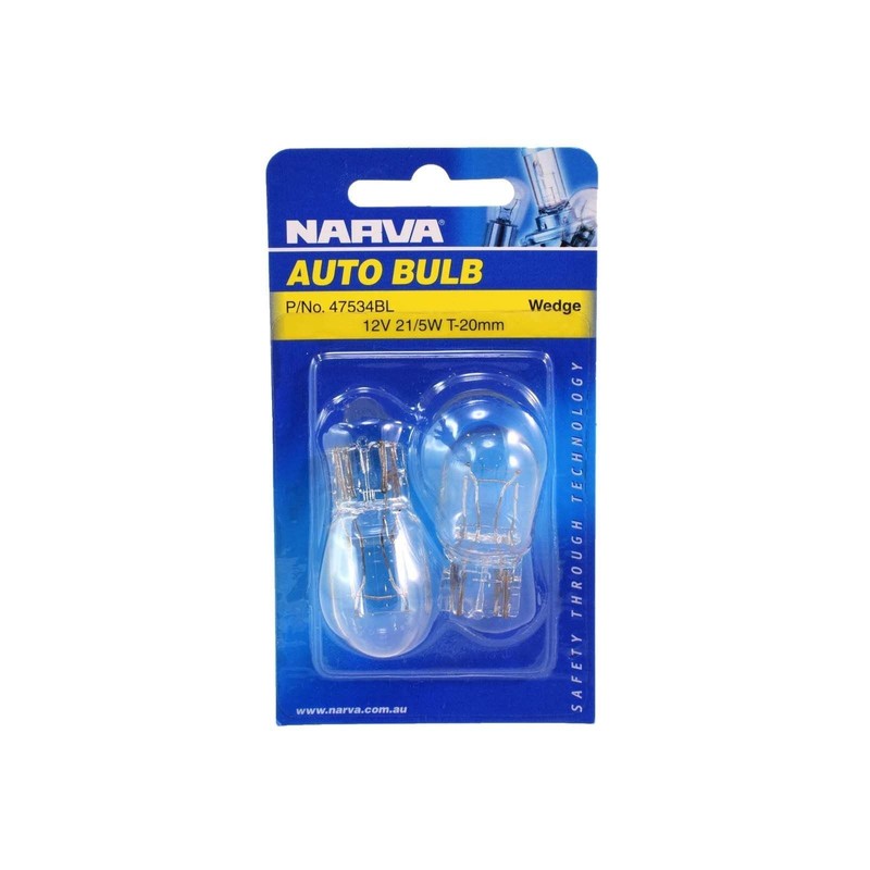 Narva 12V 21/5W Wedge Globes Bulb (2 Pieces)