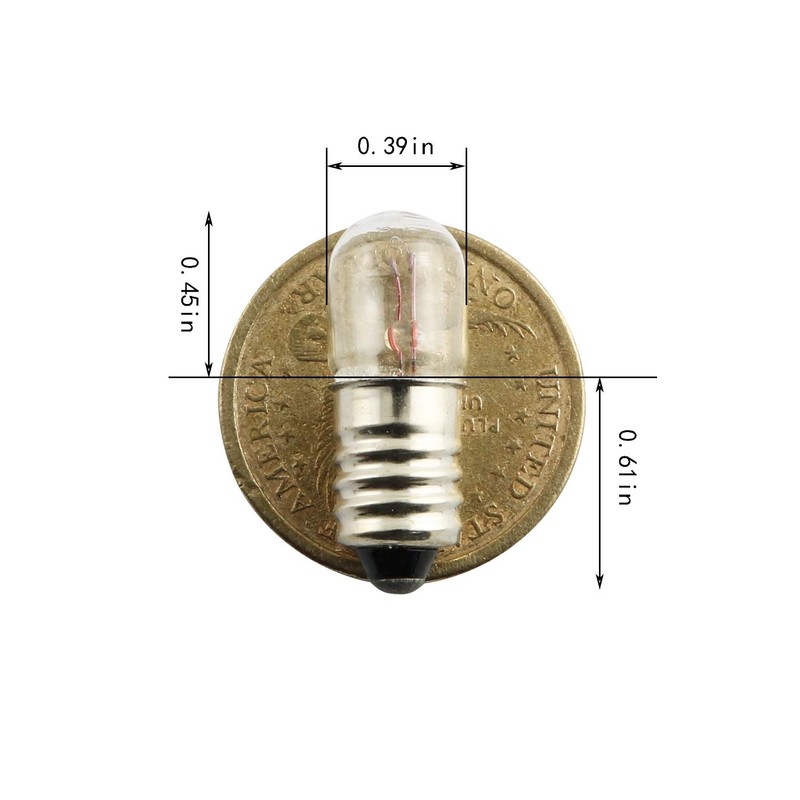 RuiLing 10-Pack E10 Mini Light Bulbs Screw Base Indicator Light