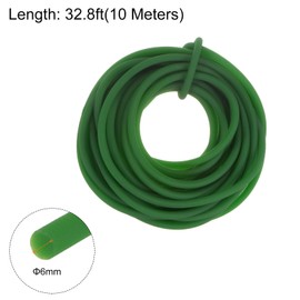 HARFINGTON Polyurethane Round Belts 6mm Dia 32.8ft(10 Meters) Length Rough Surface PU Urethane Belt for Drive Transmission, Green