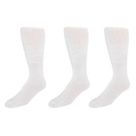 Extra Wide Tube Socks White Fit Shoes 9-15 Up to 6E 3-Pair Pack Made in USA…