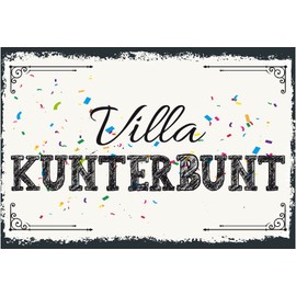 Ontrada Tin Sign 20 x 30 cm Curved Villa Colourful Decorative Gift Sign