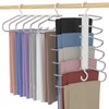 Pants Rack,Multifunctional Stainless Steel Smooth 6 Tier Organiser,Space-Saving,Hangers for Hanging