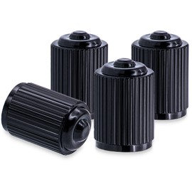 MEAJOO 4PCS Car Tire Valve Stem Caps, Aluminum Wheel Valve Covers, Leak-Proof Air Caps Cover, with Rubber O-Ring, Universal for Cars, SUVs, Bike, Bicycles,Trucks and Motorcycles (Black)