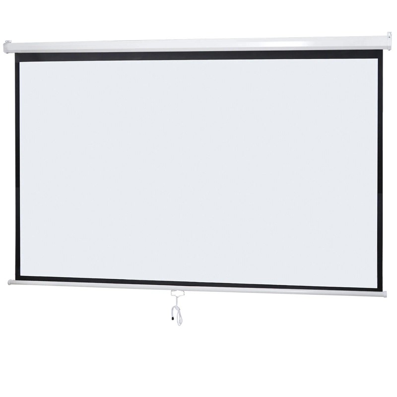 SEGAWE 100" Diagonal Projection 16:9 Projector Screen HD Manual Pull