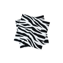 TUIC 40 Sheets Safari Zebra Animal Print Cocktail Napkins, 2-ply Black and white stripe Gingham disposable Paper, Napkins for Restaurant Bar Party(13'')