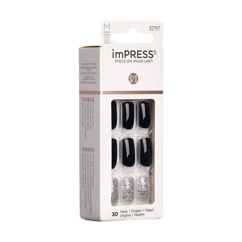 KISS imPRESS Press-On Manicure Destiny Medium Length Square with PureFit