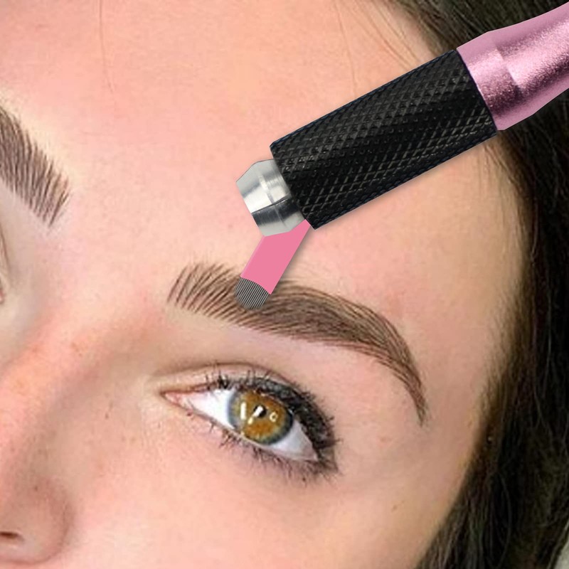 Pack of 50 Disposable Pink Microblading 0.15 mm Nano Needles