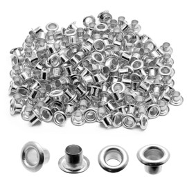 Litoexpe 1/8 Inch (3mm) ID Grommets Eyelets, 200 Pieces Metal Grommet Kit Hole Self Backing Eyelet for Repairing Canvas, Clothes, Leather (Silver)