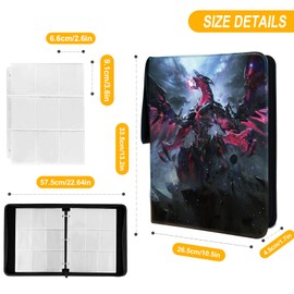 sabermaster Trading Card Binder for YuGiOh, Fits 900 Cards Card Collector Album Holder,with 40 Removable Sleeves Toys Gifts for Boys Girls