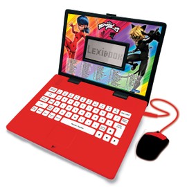 Lexibook, Miraculous Ladybug Cat Noir, Educational and Bilingual Laptop French/English, Toy for Child Kid (Boys & Girls), 124 Activities, Learn Play Games and Music with Ladybug, Red/Black, JC598MIi1