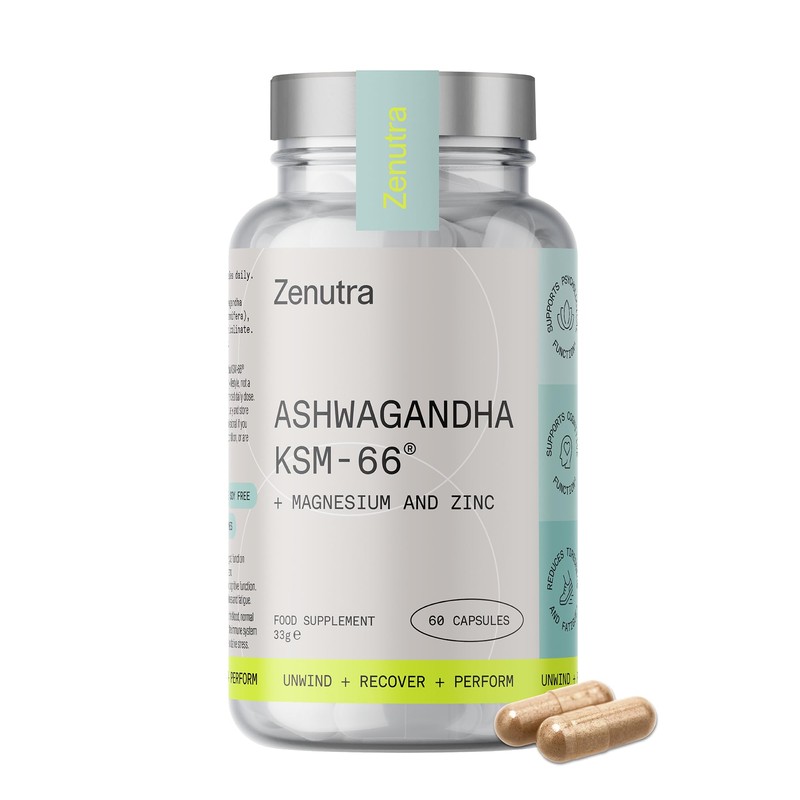 Zenutra Ashwagandha KSM-66® 600mg High Strength Root Extract | Stress,
